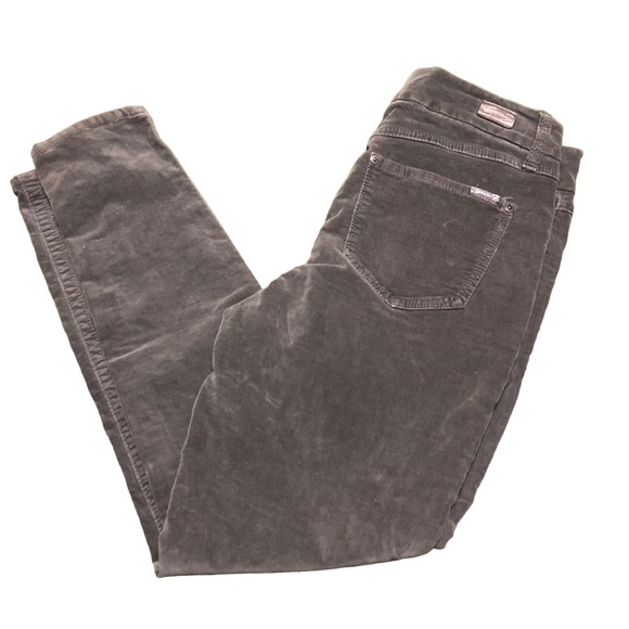 Seven 7 Tummyless High Rise Skinny Grey Velvet/Velour jeans SZ 8 - Picture 7 of 7